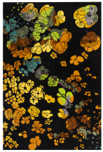 Tapis : mille fleurs, nuances de jaune et or