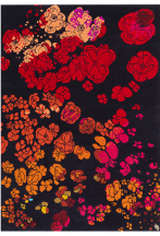 Tapis : mille fleurs, nuances de rouge