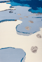 Tapis rectangulaire avec traces de pas d'ours polaire