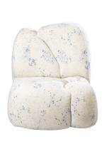 Fauteuil iceberg tissu moucheté bleu