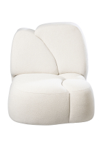 Fauteuil iceberg tissu bouclette laine blanche
