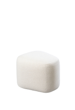 Pouf iceberg tissu bouclette laine blanc